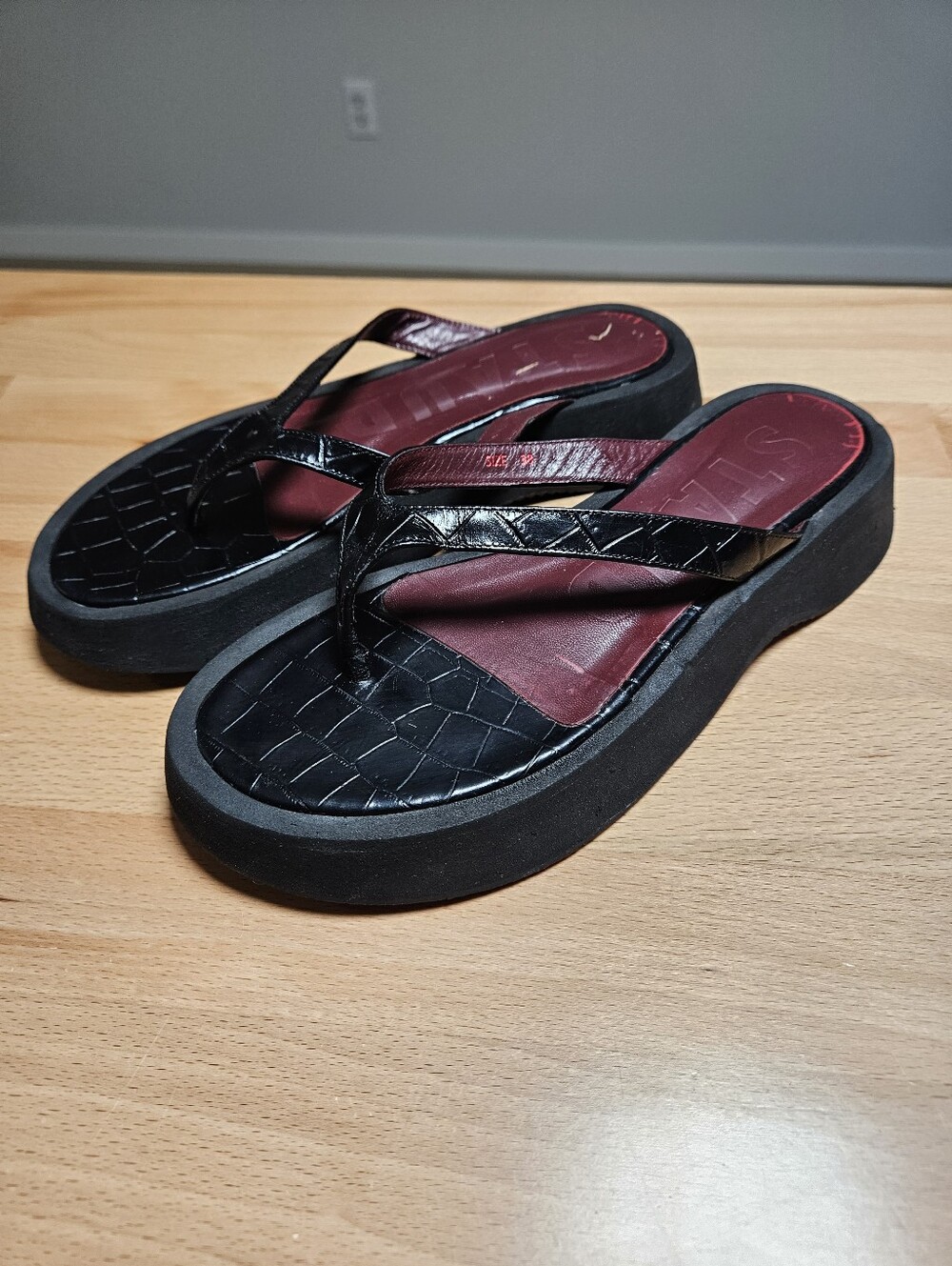 STAUD Tessa Flatform Thong Sandals Size EU 38